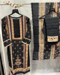 PAKISATANI DARK BLACK PRINTED SUIT