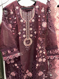 PAKISTANI DARK WINE EMBROIDED SUIT