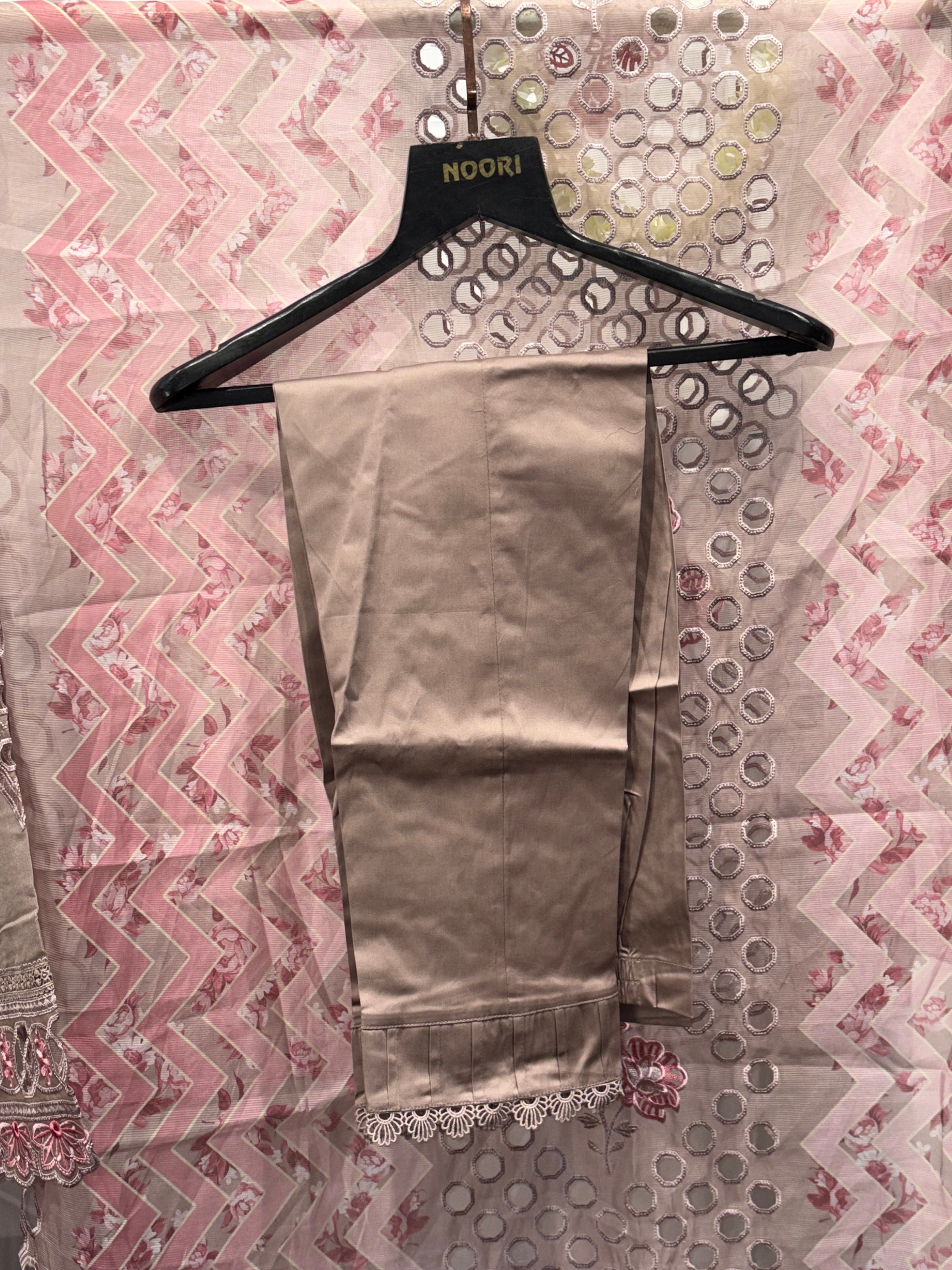 PAKISTANI LIGHT GOLDEN EMBROIDED SUIT