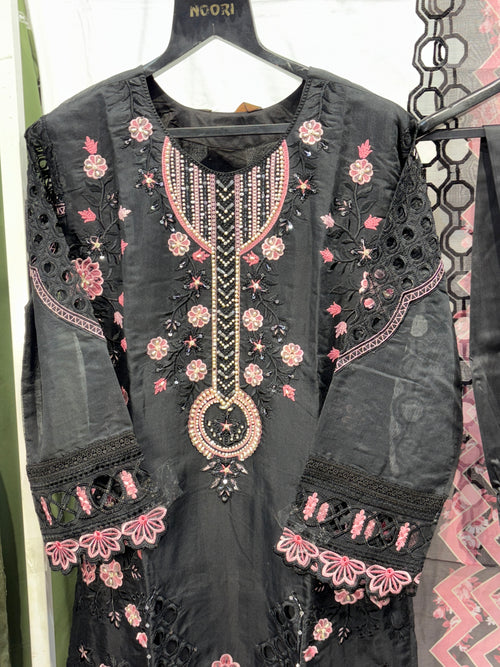 PAKISTANI DARK BLACK EMBROIDED SUIT