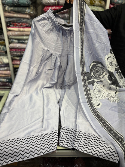 Purple Embroidered Pakistani Farshi Salwar Suit