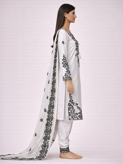 Purple Embroidered Pakistani Farshi Salwar Suit