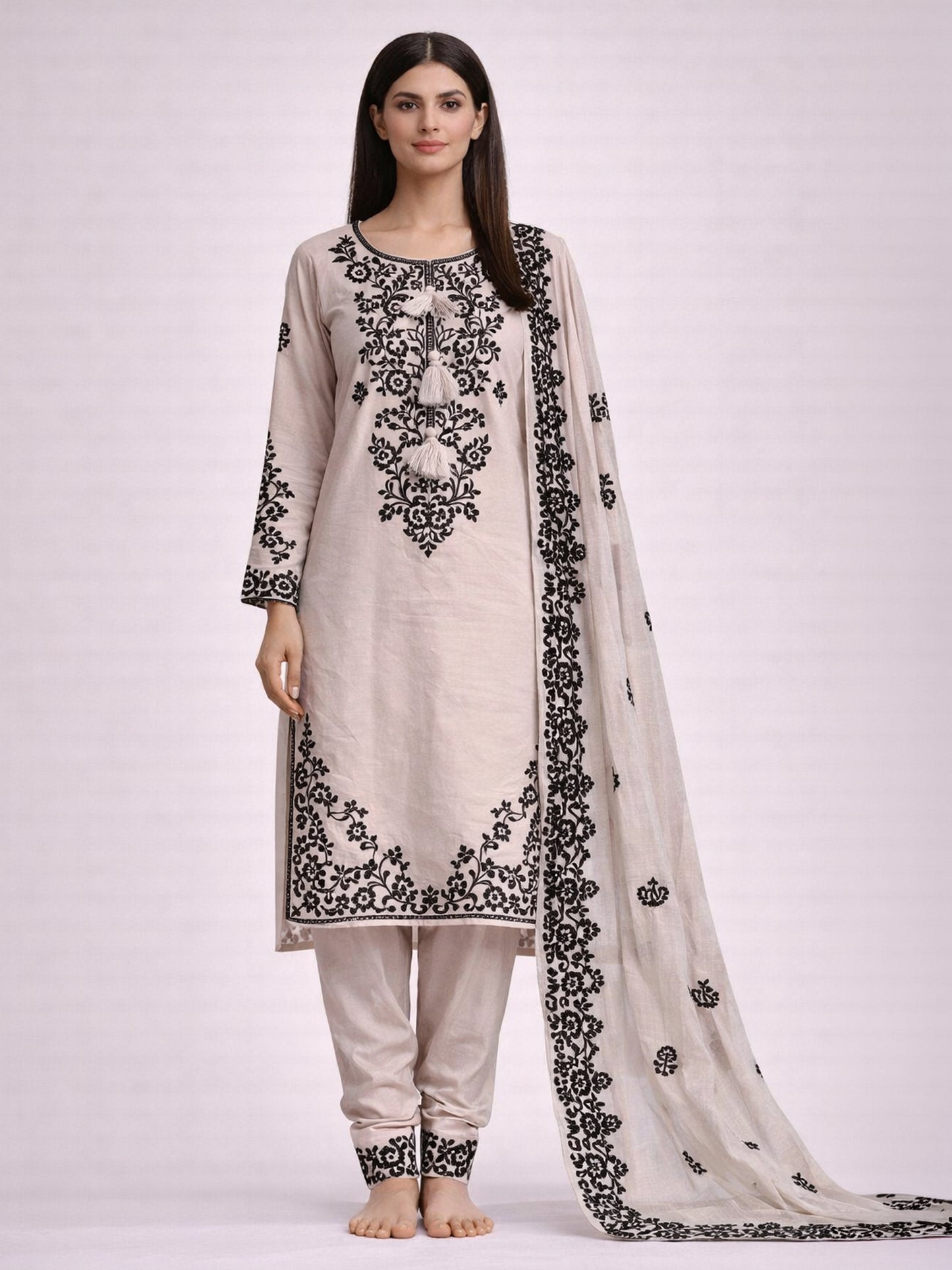 Pink Embroidered Pakistani Farshi Salwar Suit