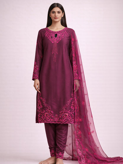 PAKISTANI PINK CUTWORK FARSHI SALWAR SUIT
