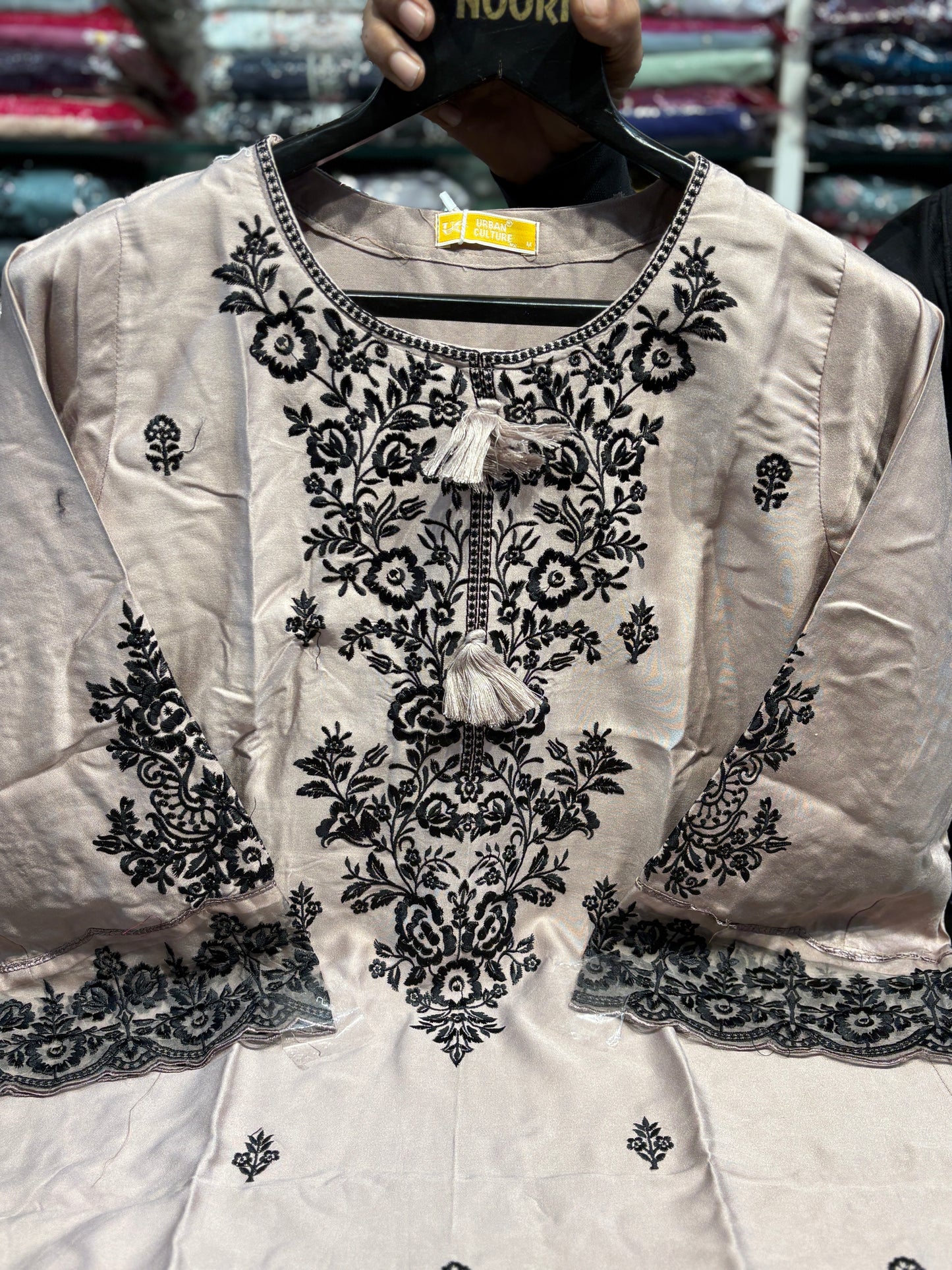 Pink Embroidered Pakistani Farshi Salwar Suit