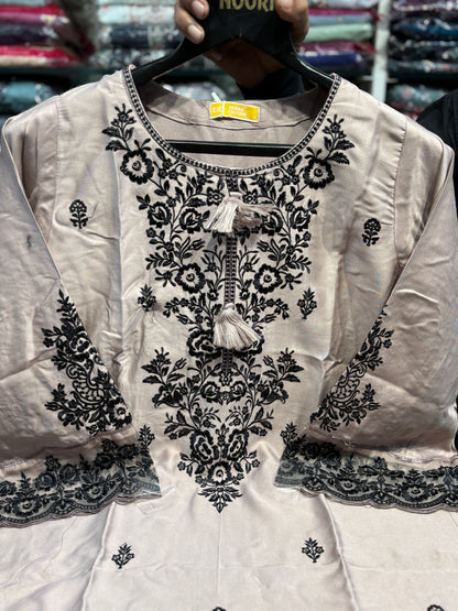 Pink Embroidered Pakistani Farshi Salwar Suit